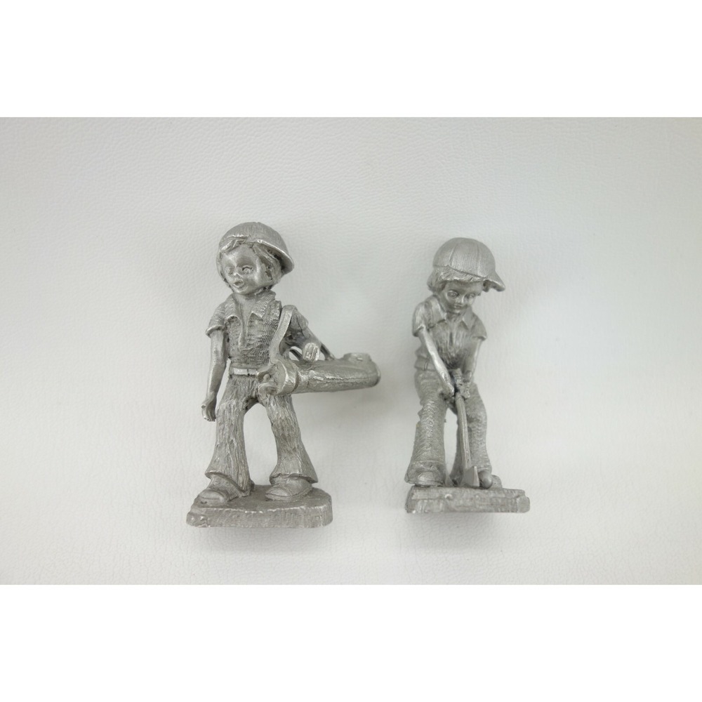 2 - John Sullivan Pewter Boy Golfing Golf Golfer Signed 2.75" Figurine Figure